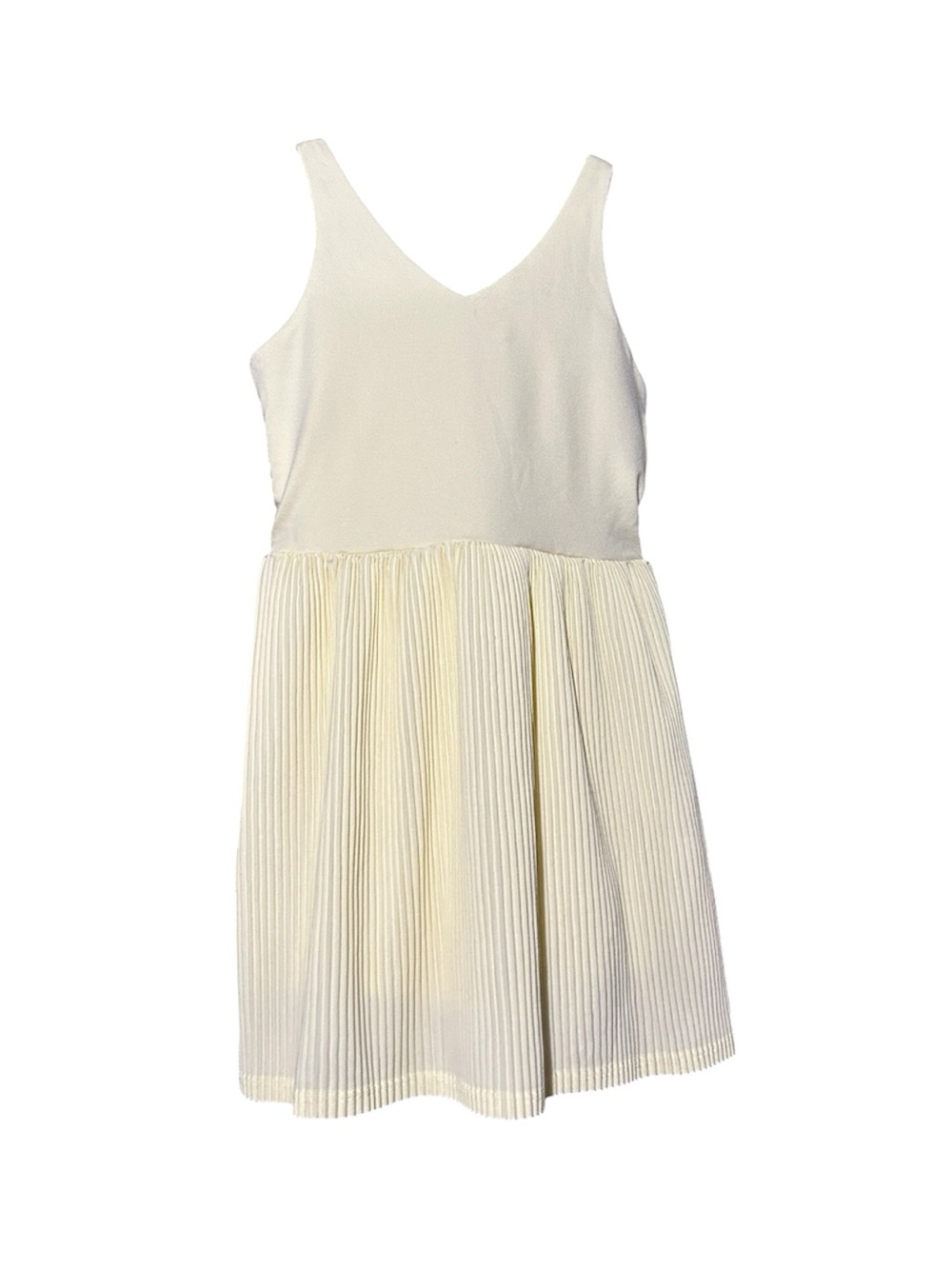 Girls Pale Yellow Pleated Active Sundress